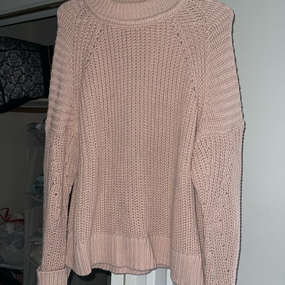 Express Dusty Rose Chunky Crewneck Sweater
